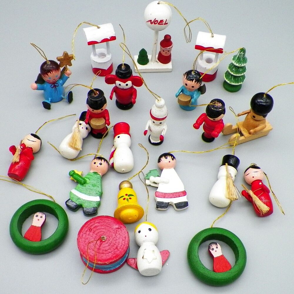 Vintage Kurt Adler Miniature Christmas Tree Ornaments Lot of 23 pieces